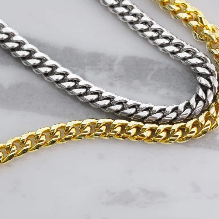 To My Husband Necklace - God Doesn't Give The Hardest Battles To His Toughest Warrior Cuban Link Chain Necklace 025C - TGV