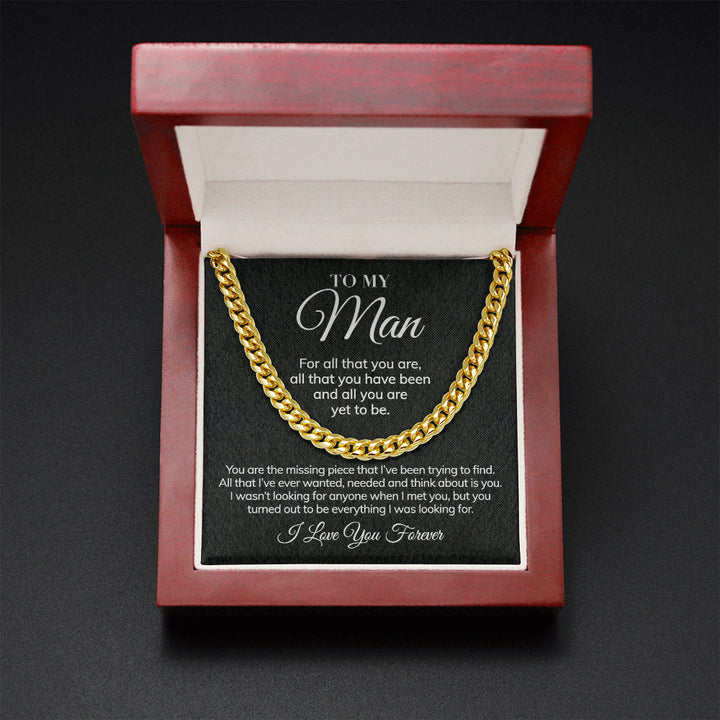 To My Man - For All That You Are - Cuban Link Chain Necklace - TGV