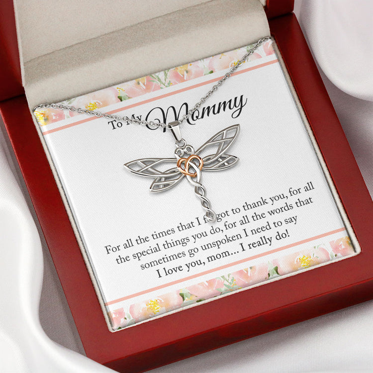 To My Mom Necklace Gift For all times that I forgot to thank you Love Knot, Alluring Beauty, Sunflower, Turtle Necklace - 362B - TGV