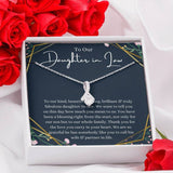 To Our Daughter-In-Law Necklace Gift On Wedding Day, Future Daughter In Law Wedding Gift, Bride Gift From Mother & Father In Law, Alluring Beauty Necklace - TGV
