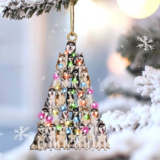 Siberian Husky Lovely Tree Gift For Siberian Husky Lover Gift For Dog Lover Ornament