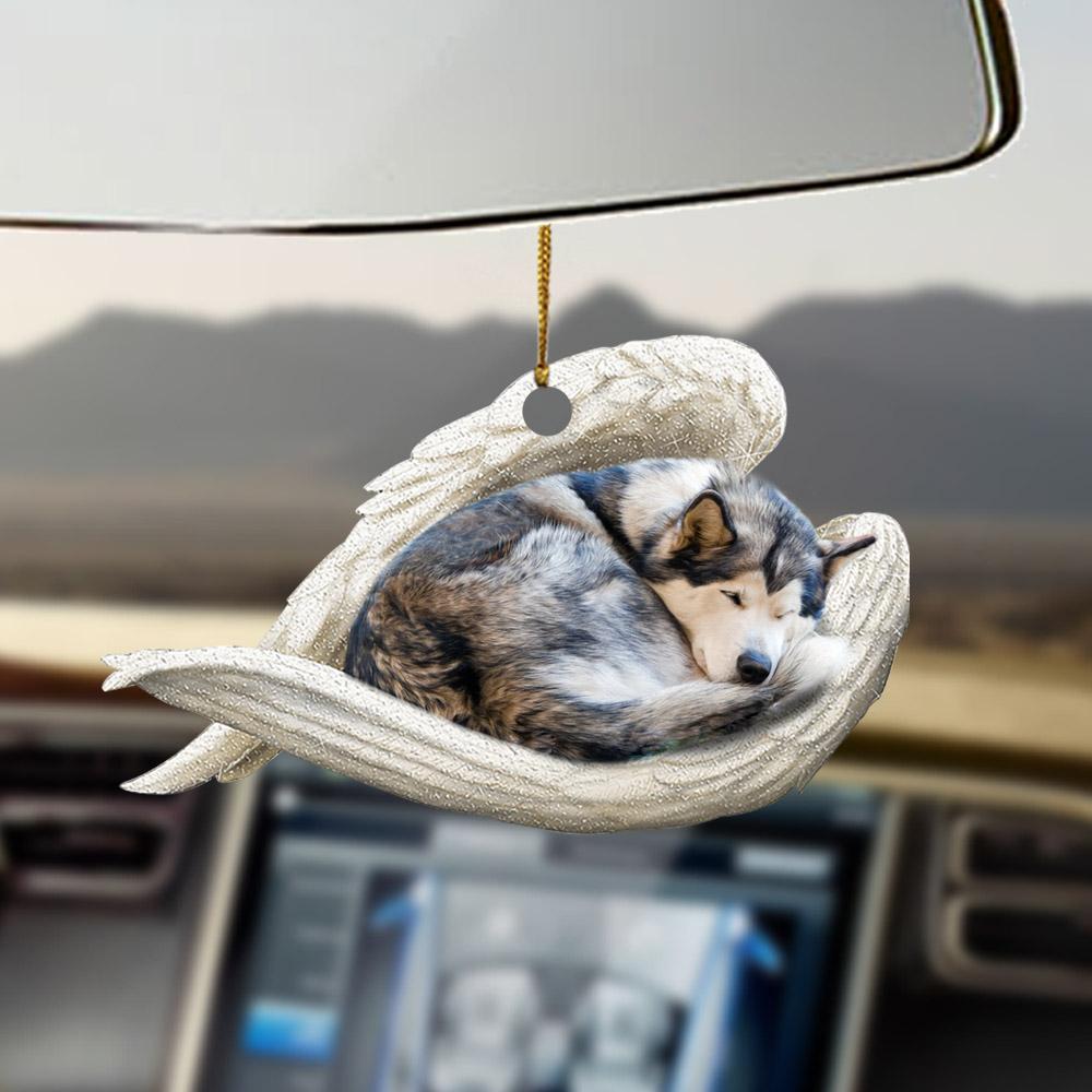 Godmerch- Ornaments- Alaskan Malamute sleeping angel Alaskan Malamute lovers ornament, Dog Ornaments, Car Ornaments