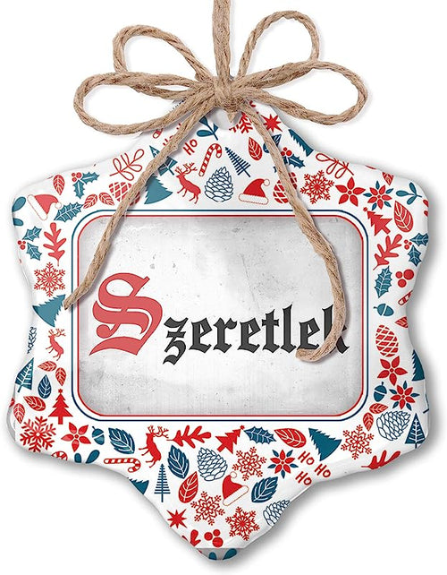 Christmas Ornament I Love You Hungarian Classic Print From Hungary Red White Blue Xmas