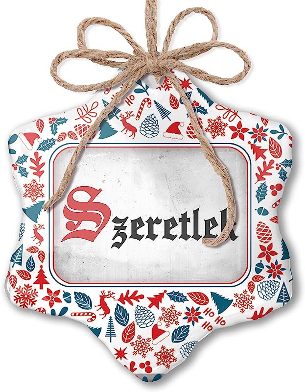 Christmas Ornament I Love You Hungarian Classic Print From Hungary Red White Blue Xmas