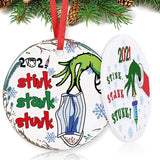 Christmas Tree Decoration, Two-Side Printed  Christmas Ornament Quarantine, Personalized Rounded Ceramics Double-Sided Printing Xmas ‹Decorations - Best Gifts For Christmas