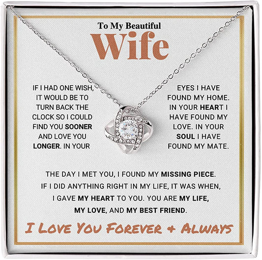To My Wife Necklace to My Future Wife Necklace to My Soulmate Necklace For Girlfriend Forever Love Necklace