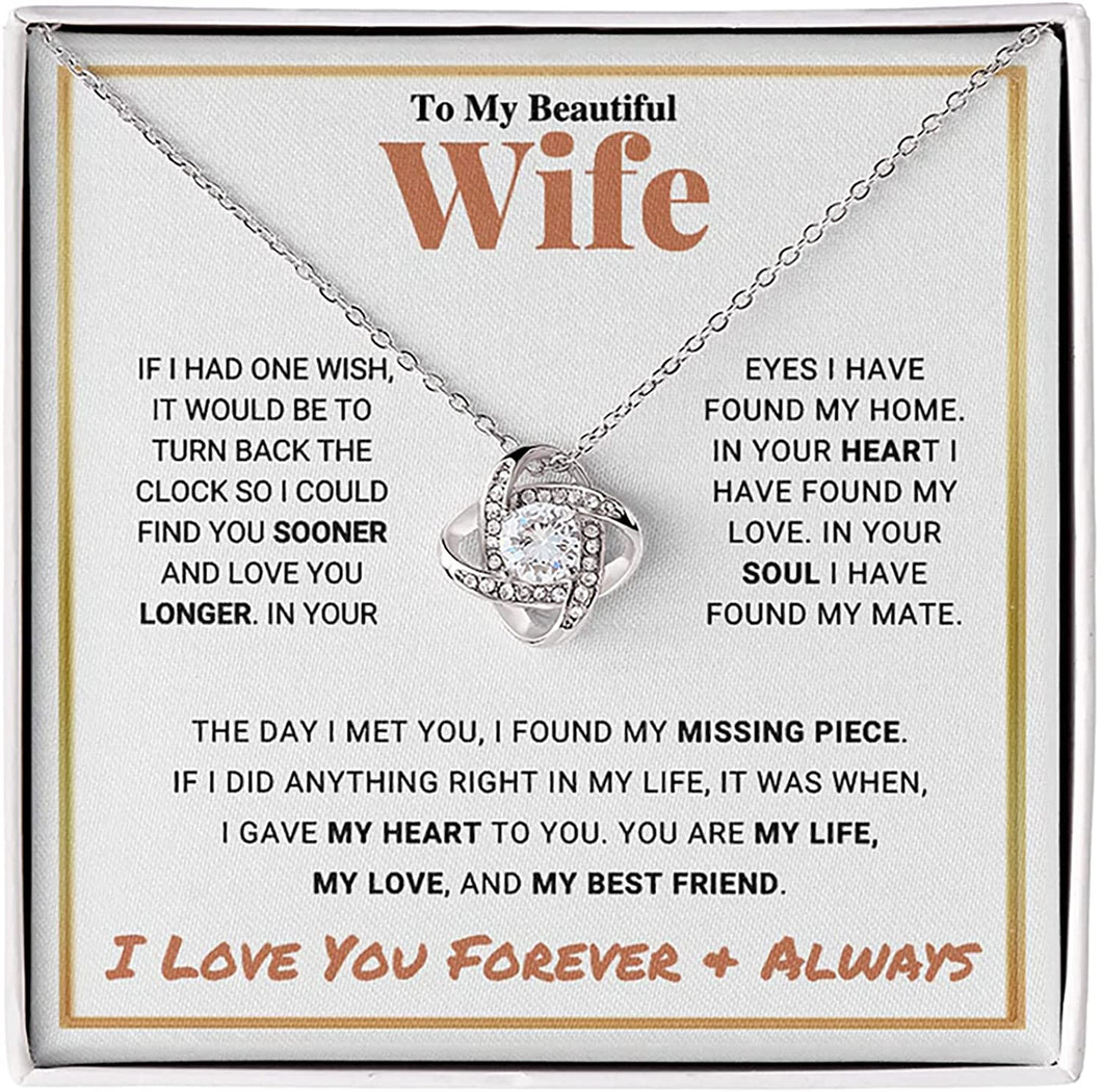To My Wife Necklace to My Future Wife Necklace to My Soulmate Necklace For Girlfriend Forever Love Necklace