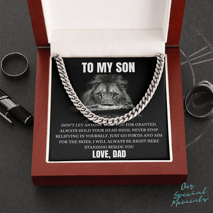 Necklace Gift To My Son From Dad - Love Dad For Son From Dad Son Cuban Link Chain Necklace Teenager