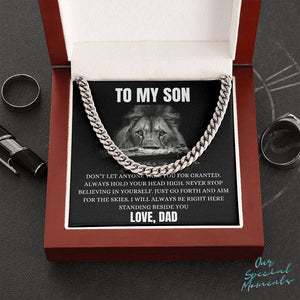 Necklace Gift To My Son From Dad - Love Dad For Son From Dad Son Cuban Link Chain Necklace Teenager