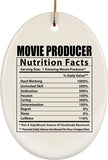 Funny Movie Producer Nutritional Facts Gifts  Christmas Tree Ornaments Oval Ceramic