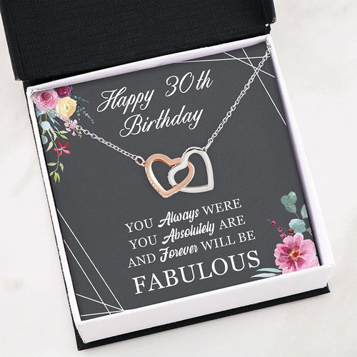 30th Birthday Necklace Daughter Necklace Wife Necklace Gift for Daughter - Interlocking Hearts Necklace Personalized