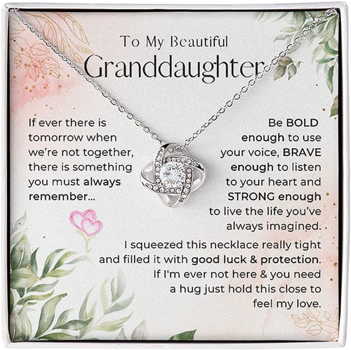 Forever Loved Granddaughter Gifts From Grandma Grandpa Interlocking Hearts Necklace - Granddaughter Necklace Card