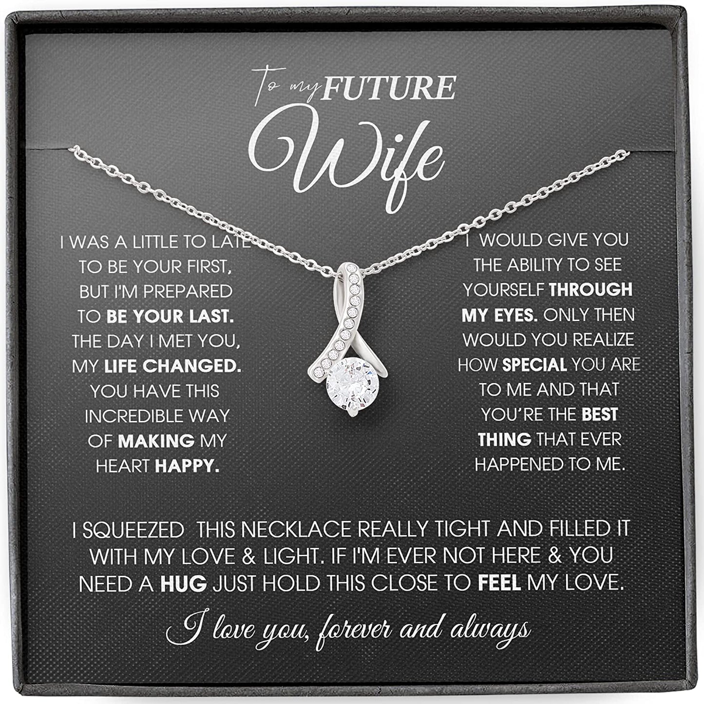 To My Future Wife Necklace Future Wife Gifts Alluring Beauty Necklace with Message Card and Gift Box Future Wife Gifts