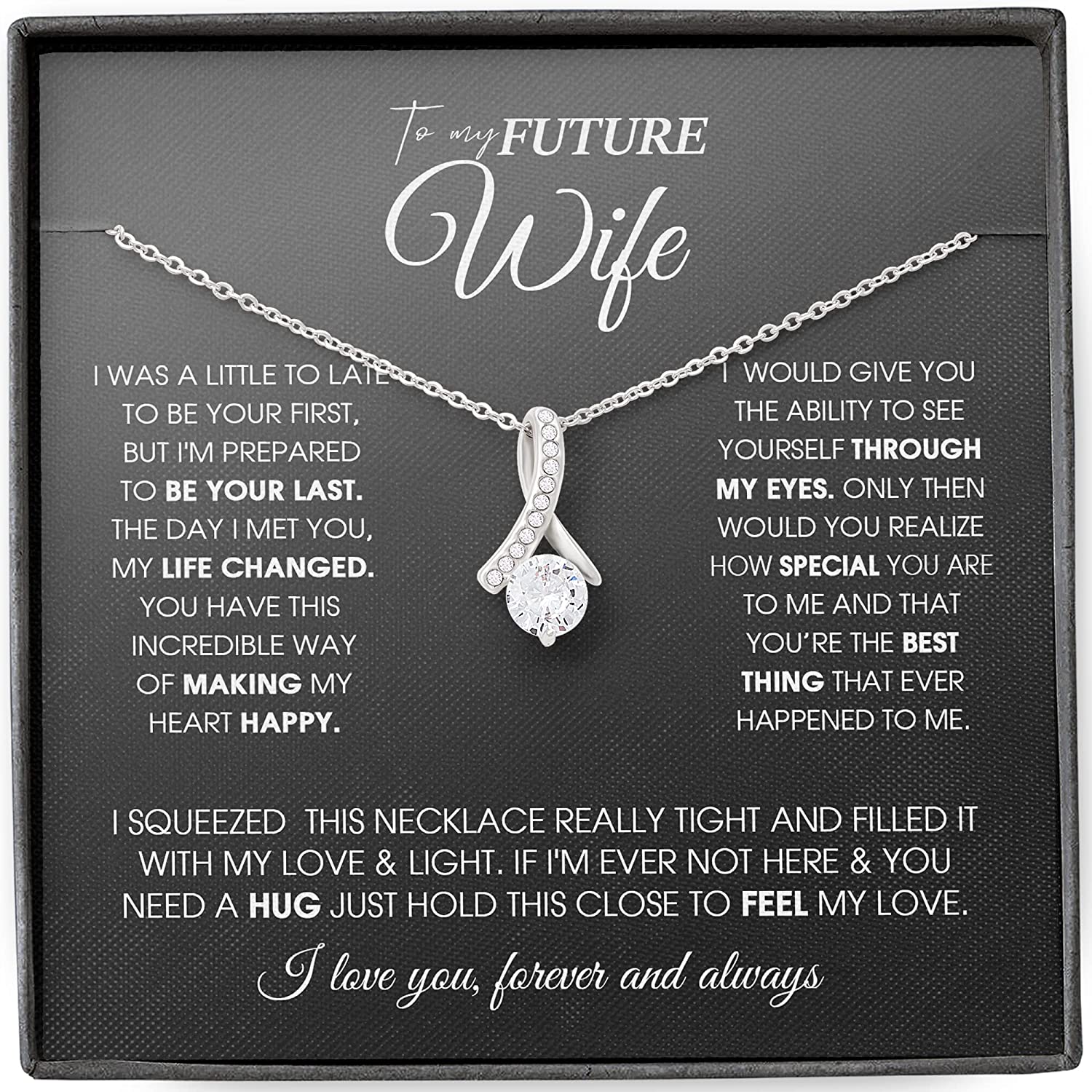 To My Future Wife Necklace Future Wife Gifts Alluring Beauty Necklace with Message Card and Gift Box Future Wife Gifts