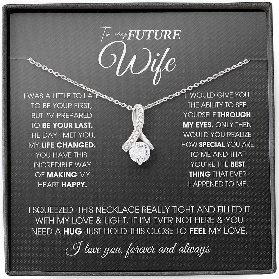 To My Future Wife Necklace Future Wife Gifts Alluring Beauty Necklace with Message Card and Gift Box Future Wife Gifts