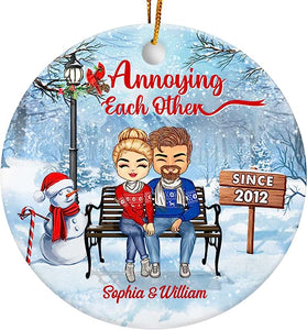 Personalized Annoying Each Other Since Ornament - Gifts For Him Her Couples - Custom Ornament Christmas Family Couple Wedding Xmas Tree Decoration Gifts For Anniversary