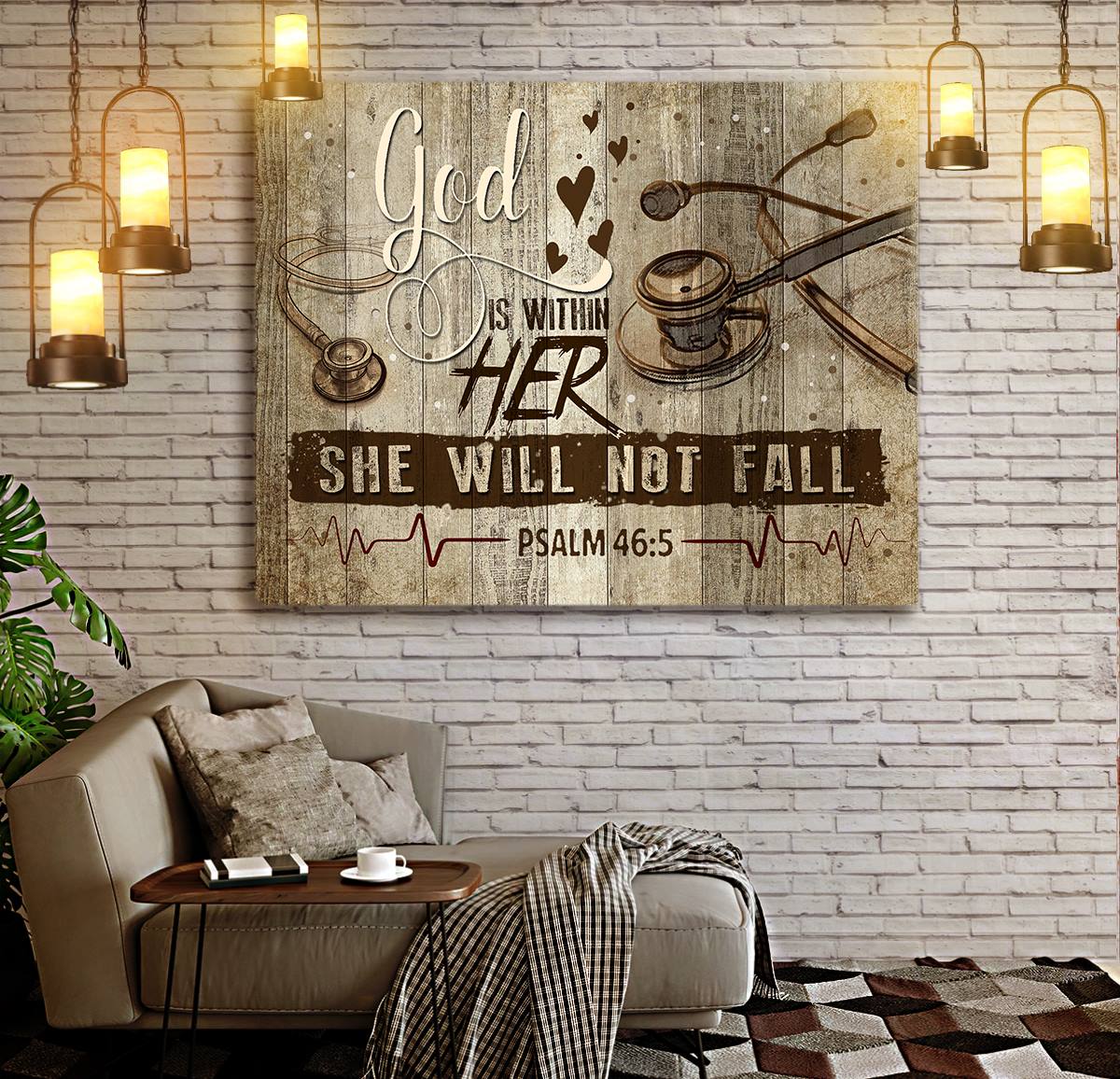 Nurse God Is Within Her - Matte Canvas, Gift for you, gift for him, gift for her, gift for nurse, gift for christian