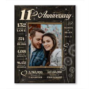 Eleventh Anniversary Gift, 11 Year Anniversary Gift For Wife, 11 Year Anniversary Gift For Husband