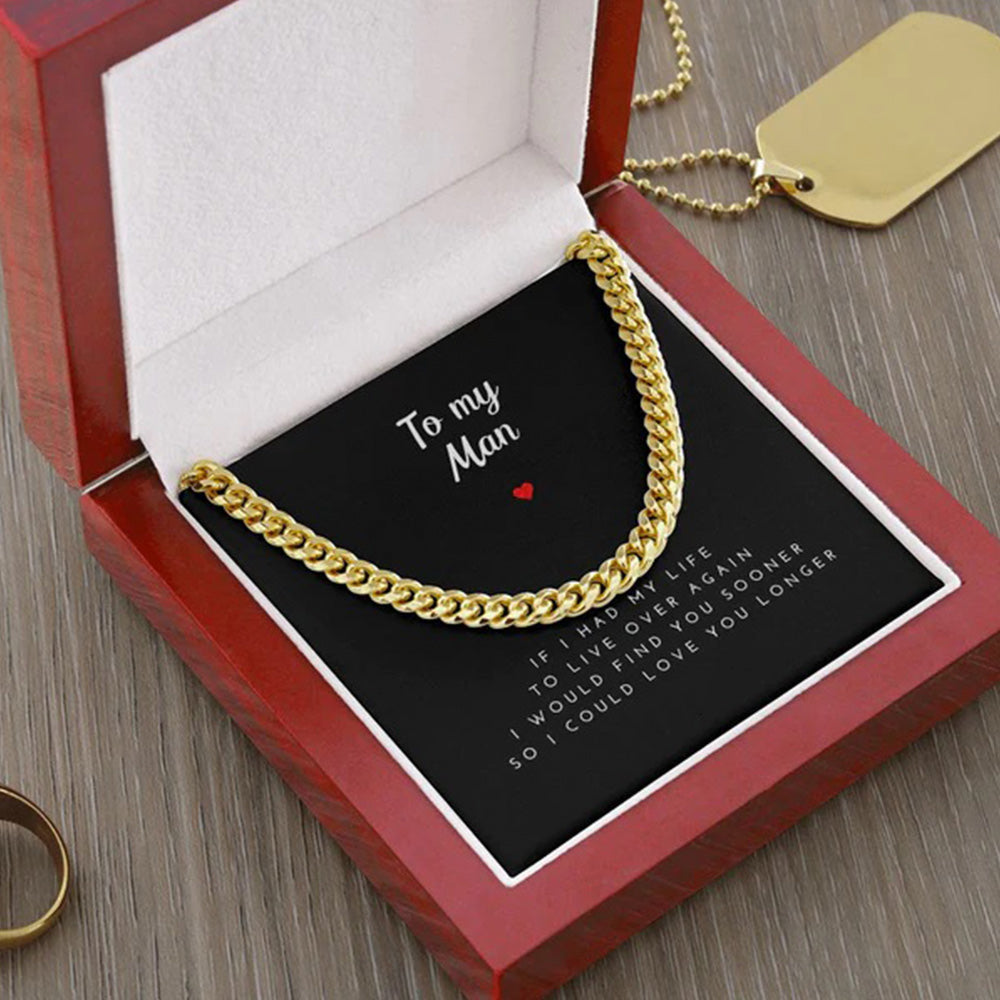 Boyfriend and Husband Necklace - To Love You Longer Cuban Link Chain Necklace