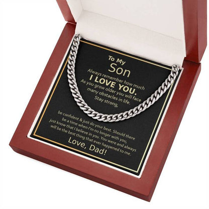 To My Son, I Love You, Cuban Link Chain Necklace