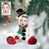 Ornament - Custom Baby Snowman Cute Photo With Name for Christmas Ornament LTP01