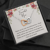 To My Beautiful Mom Necklace From Daughter, Son - I Love You So Much Gift for Birthday, Necklace for Mom, Interlocking Hearts Necklace