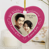 8Th Wedding Anniversary Photo Ceramic Ornament