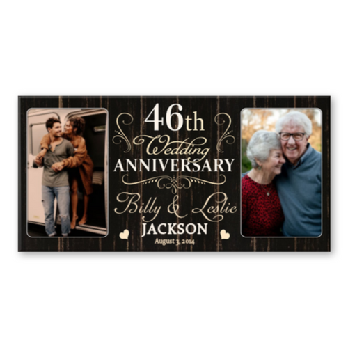 46 Year Anniversary Custom Canvas Print, 46th Wedding Anniversary Gift