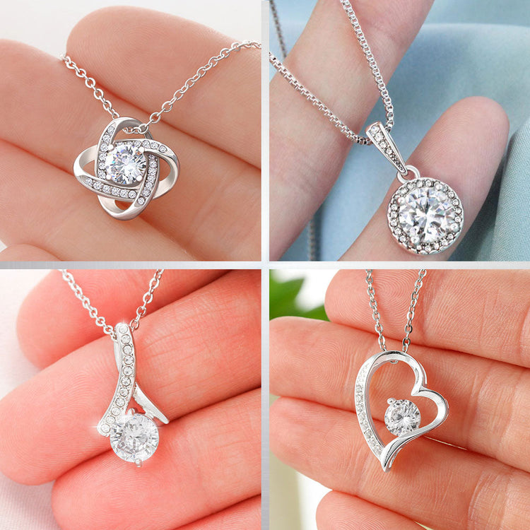 Dad to Daughter Necklace Gift - Viking Father Daughter Necklace Gift From Dad - Granddaughter Necklace Gift From Grandpa Papa - You either win or learn - I love you for the rest of my life - Love Knot, Eternal Hope, Alluring Beauty Necklace 050D - TGV