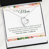I Love You Mom I Really Do Forever Love Necklace (14K White Gold Finish)