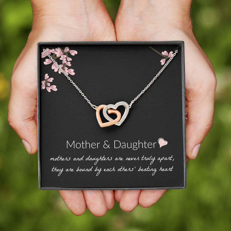 Mother and Daughter Necklace - Mother and Daughter Are Never Truly Apart, Gift for Mother and Daughter Interlocking Hearts Necklace - XL051Y - TGV