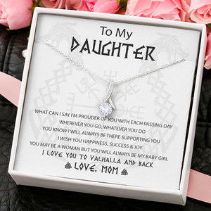 To My Daughter Granddaughter Necklace Gift from Viking Dad Mom - I wish you happiness, success and joy - Custom Love Knot, Eternal Hope, Alluring Beauty Necklace 053B - TGV