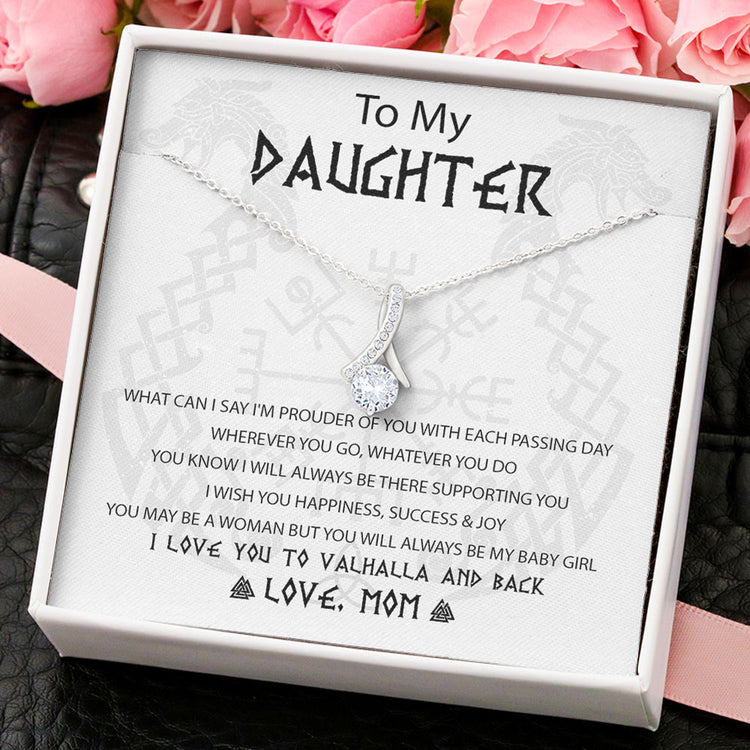 To My Daughter Granddaughter Necklace Gift from Viking Dad Mom - I wish you happiness, success and joy - Custom Love Knot, Eternal Hope, Alluring Beauty Necklace 053B - TGV