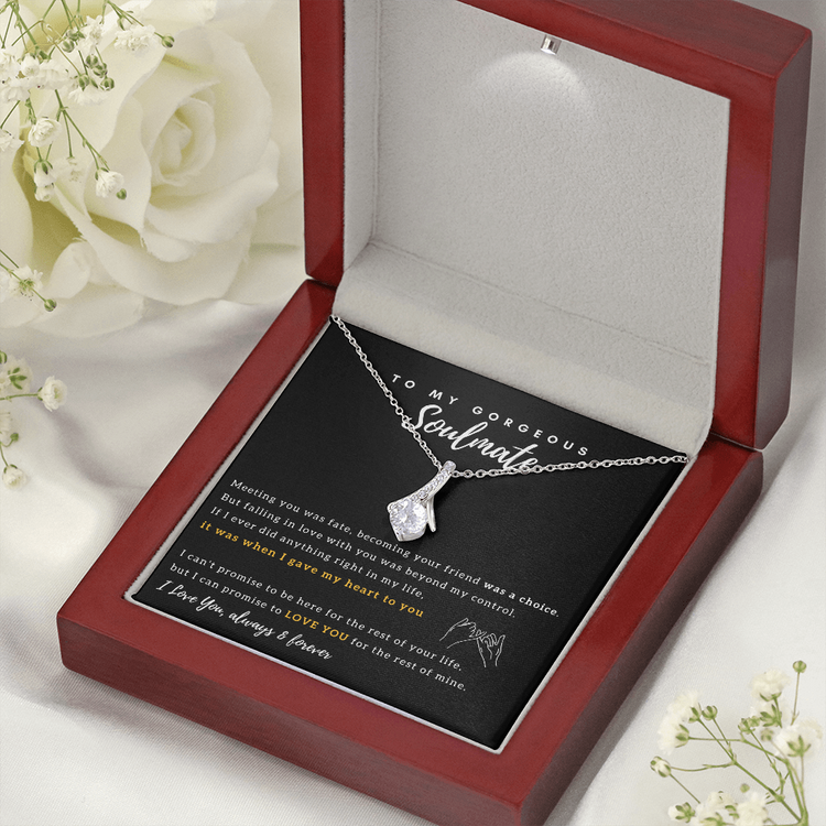 To My Gorgeous Soulmate - I Promise To Love You For The Rest of My Life - Necklace for Soulmate, Alluring Beauty Necklace - TGV