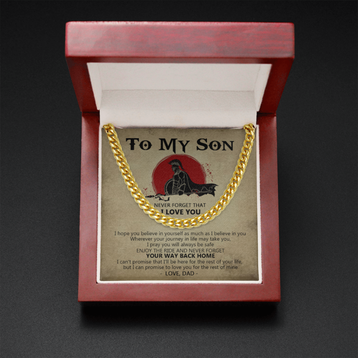 To My Son - I Can Promise To Love You For The Rest Of Mine - Cuban Link Chain Necklace - TGV