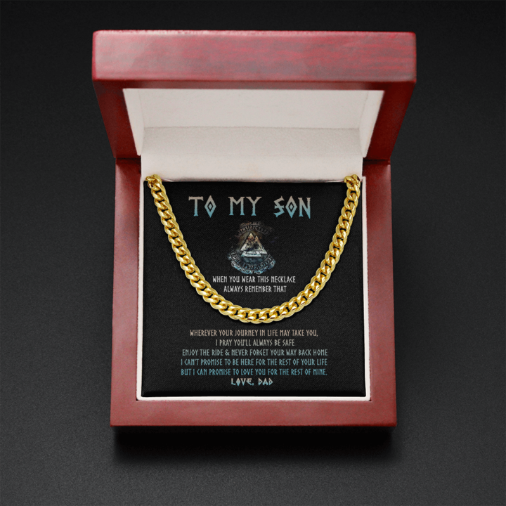 To My Son - I Pray You'll Always Be Safe - Cuban Link Chain Necklace - TGV