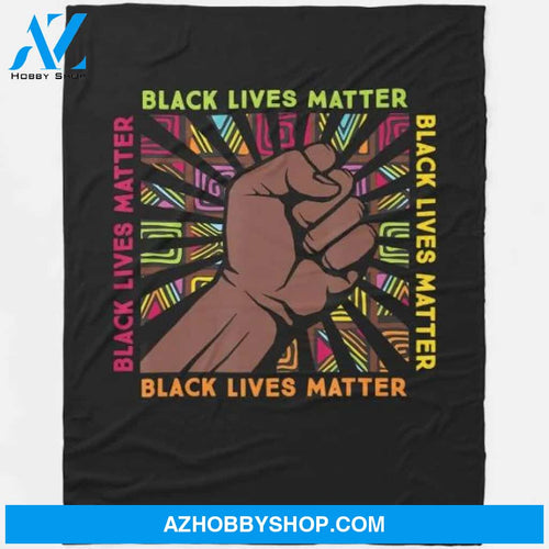 90s Hip Hop Music Black Pride Fist Melanin 90s Fleece Blanket