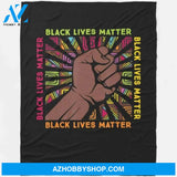 90s Hip Hop Music Black Pride Fist Melanin 90s Fleece Blanket