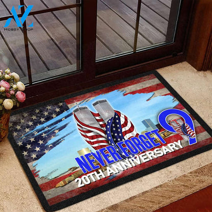 9/11 Memorial Never Forget 20th Anniversary Doormat