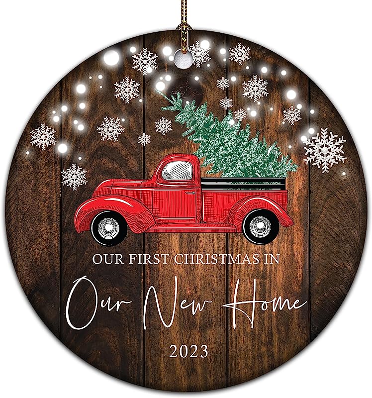 New Home Ornament , New Home Christmas Ornament , First Christmas In Our New Home Ornament , 1St Christmas In Our New Home  For Christmas Tree, Red Truck Christmas Ornament