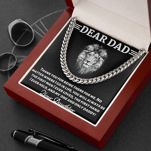 Handmade Necklace Message Card Jewelry Message Necklace Personalized Gifts Dear Dad Cuban Link Chain Necklace Merry