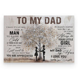 To My Dad From Daughter Meaningful Canvas And Poster, Canvas Prints, Wall Decor Visual Art Gift Father's Day