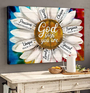 Colorful Daisy God says you are - Matte Canvas