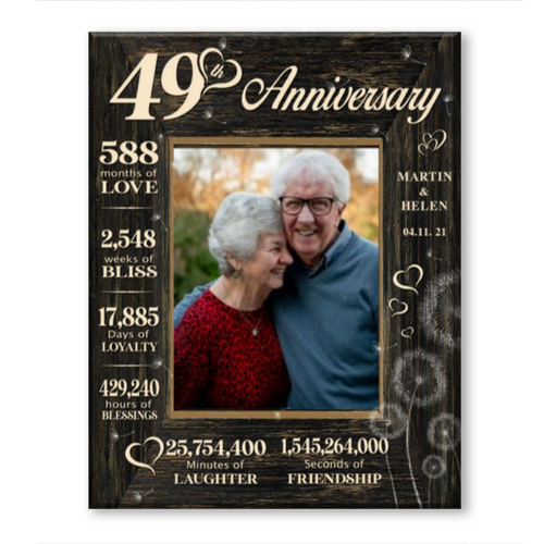 49 Year Wedding Anniversary Gift, 49th Anniversary Gift For Wife, 49 Year Anniversary Gift For Husband