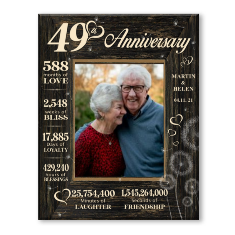 49 Year Wedding Anniversary Gift, 49th Anniversary Gift For Wife, 49 Year Anniversary Gift For Husband