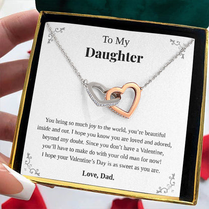 Interlocking Hearts Necklace- To My Daughter Everlasting Bond Cowgirl In Your Heart Together Forever Gift For Birthday, Christmas