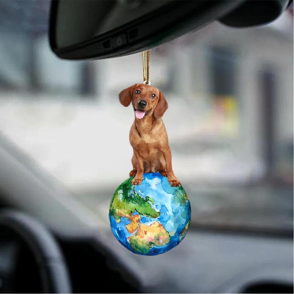 Dachshund-Around My Dog-Two Sided Ornament