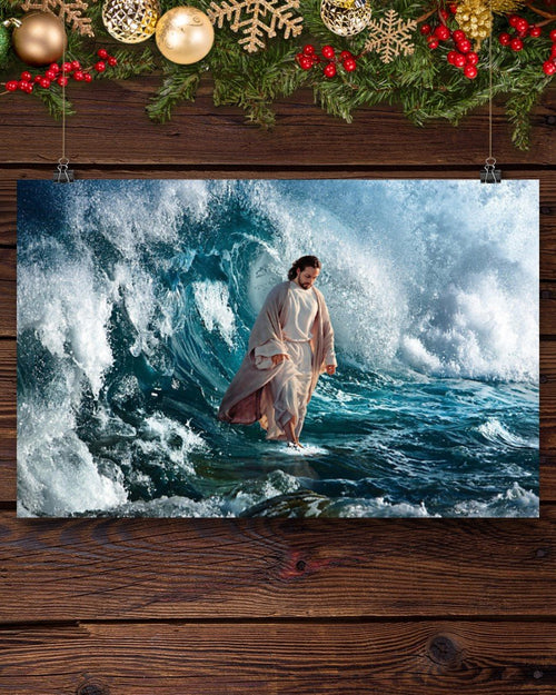 Jesus Walk With Me - Matte Canvas, gift for you, religious gifts for all, living room wall art, bedroom wall art