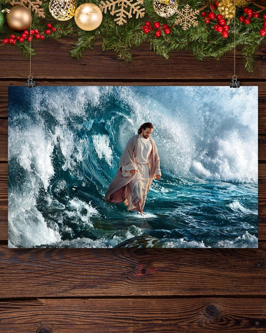 Jesus Walk With Me - Matte Canvas, gift for you, religious gifts for all, living room wall art, bedroom wall art