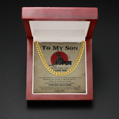 To My Son - I Can Promise To Love You For The Rest Of Mine - Cuban Link Chain Necklace